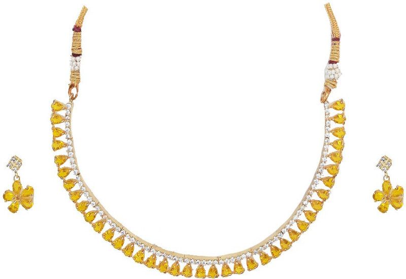 Brass Gold-plated Yellow, Gold Jewel Set  (Pack of 1)