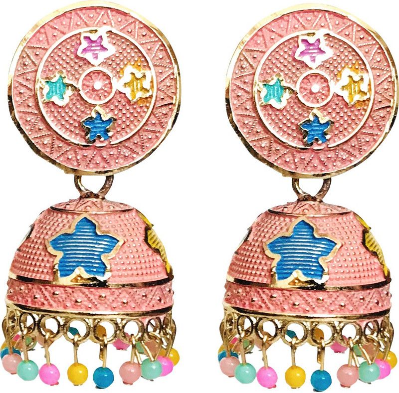 multicolor jhumka Ruby Alloy Earring Set