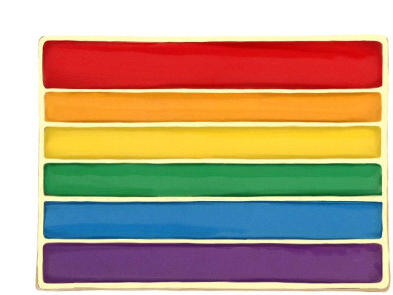 SYGA Cartoon Creative Six Rainbow Color Jewelry Badge Straight Flag Shape Brooch  (Multicolor)