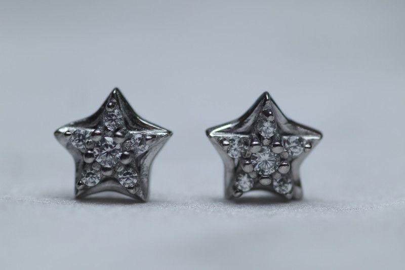 Silver Star studs earrings Zircon Silver Stud Earring