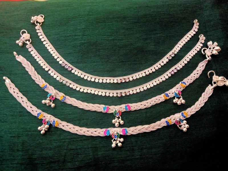 S-AM_ANK_17 Sterling Silver Anklet  (Pack of 2)