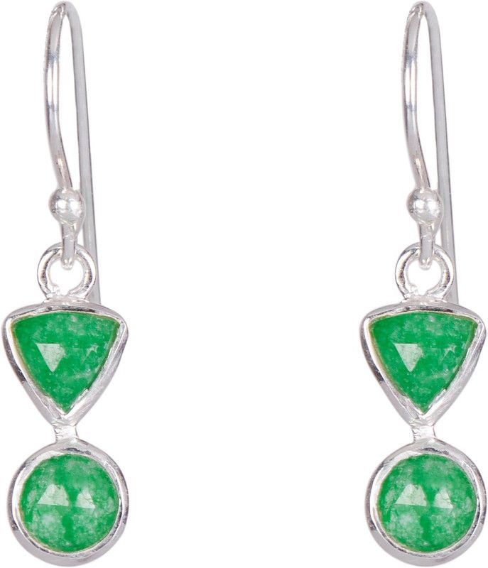 Stone fashion Hanging Earring for Women and Girls Chalcedony Silver Drops & Danglers