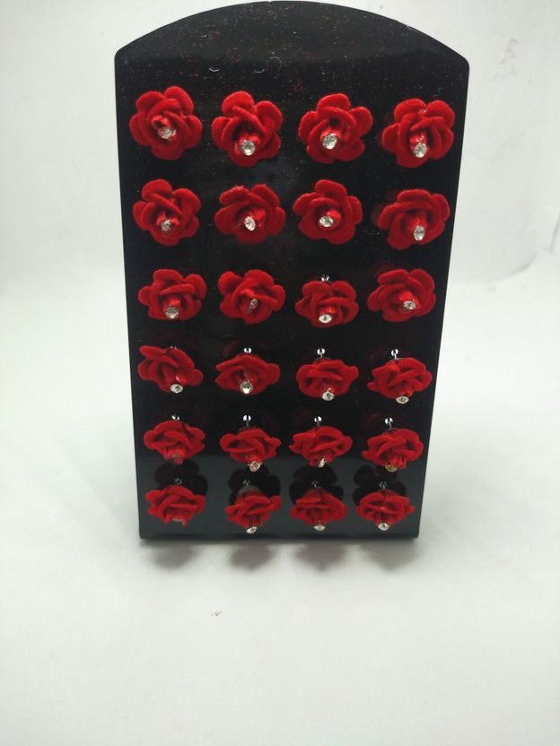 velvet rose Fabric Stud Earring