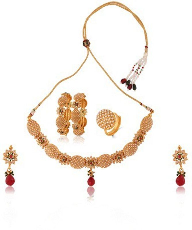 Spring Sparkle Cubic Zirconia Gold-plated Plated Copper Necklace Set