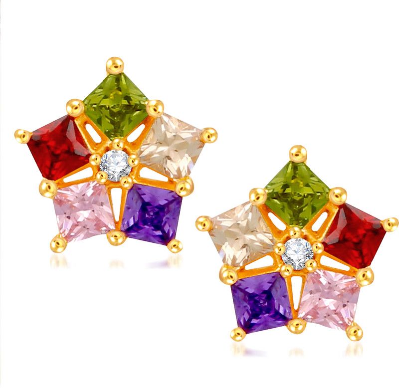 Beauteous Flower for Women and Girls Cubic Zirconia Alloy Stud Earring