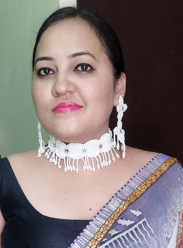 Fabric Jewel Set  (White)