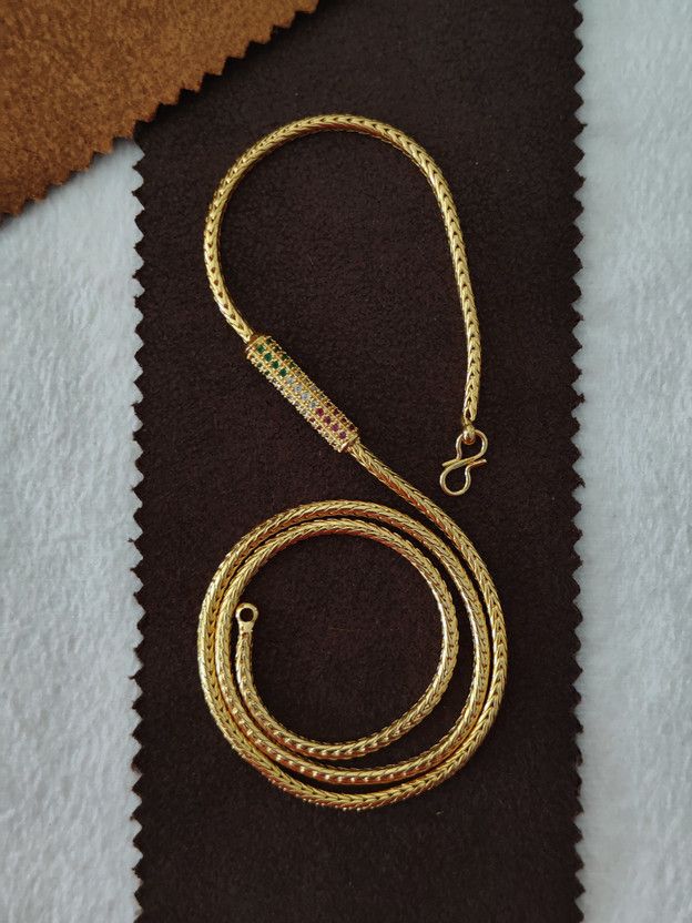 RASSI COBRA FANCY MOP CHAIN 24"inch (MOPU NECKLACE/Maangalyam/Murukku Chain) Gold-plated Plated Brass Chain