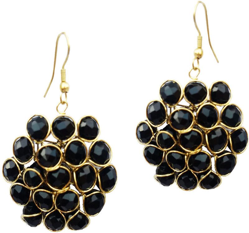 Black Cristel Oxidized Earrings for Women and Girls Alloy Drops & Danglers