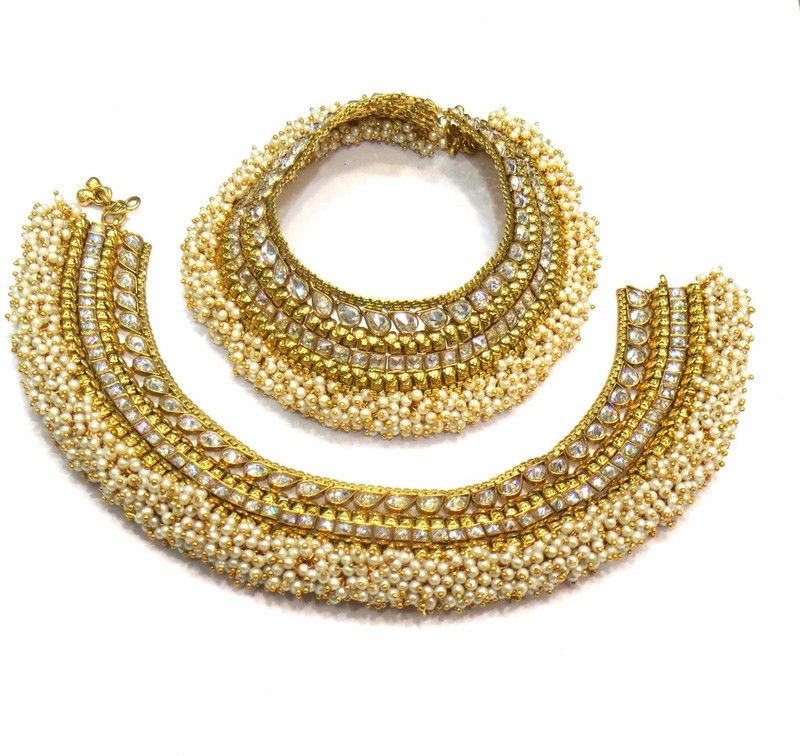 JEWELSHINGAR 14999-payal Brass Anklet  (Pack of 2)