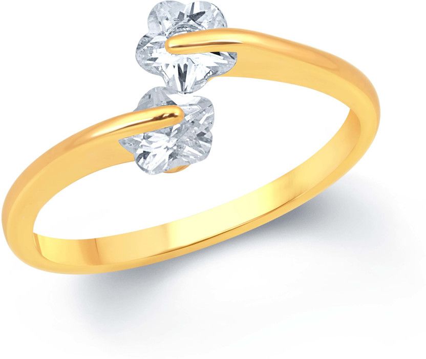 Double Flower Solitaire Ring for Women ring Brass, Alloy Cubic Zirconia Copper Plated Ring