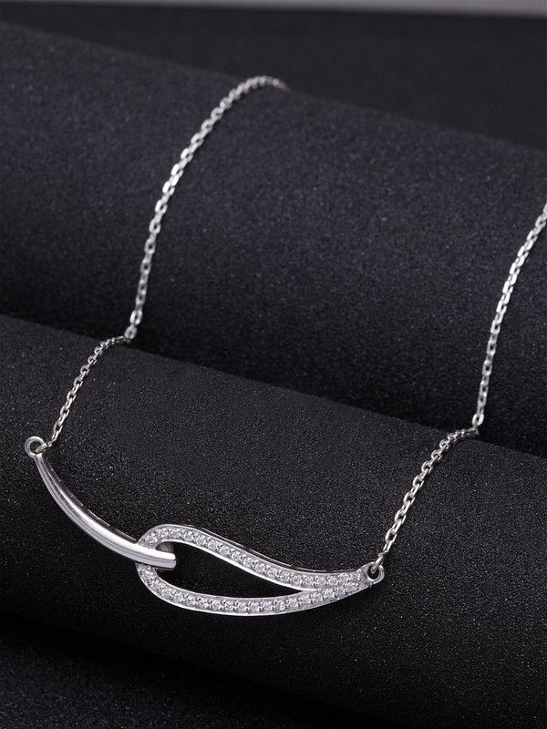 Stella Rhodium Cubic Zirconia Sterling Silver Pendant