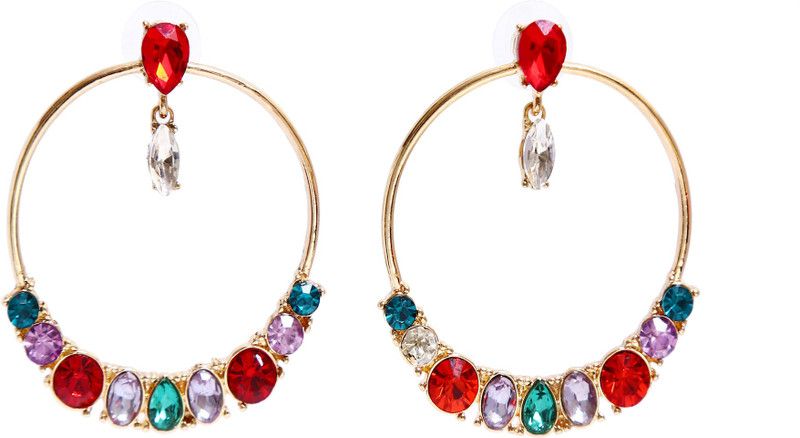 Crunchy Fashion Multicolored Swiss Zircon/Ad studded Premium Dangle Earrings Alloy Drops & Danglers