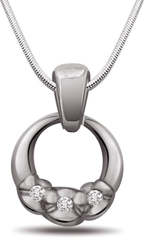 Ocean Of Love - Real Diamond & Sterling Silver Pendant with 18 IN Chain (SDP149) Sterling Silver Diamond Sterling Silver Pendant