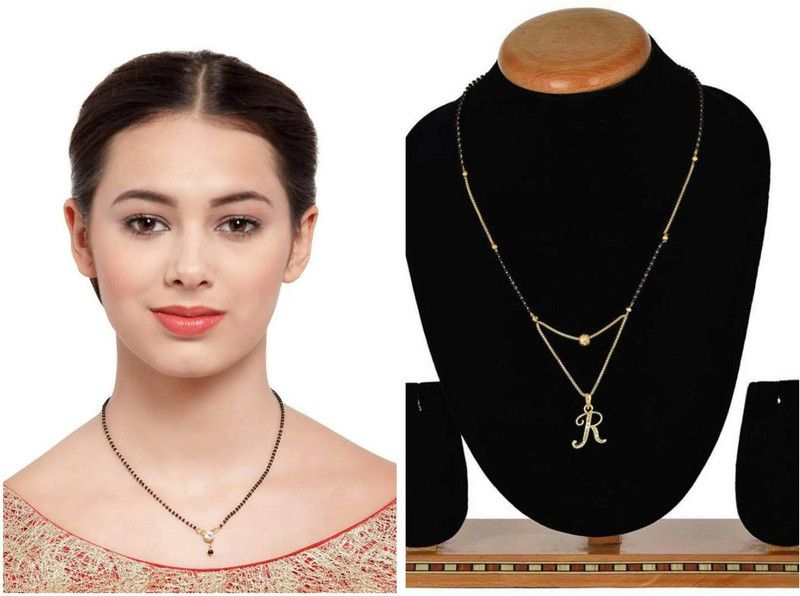 combo of gold plated short mangalsutras for women Brass Mangalsutra