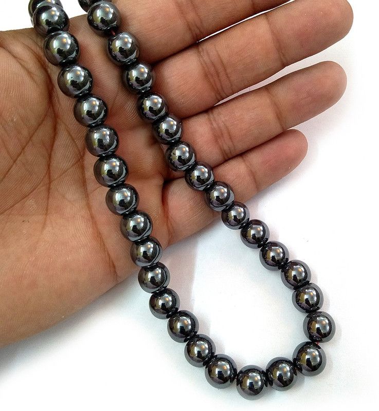 Natural Hematite Loose Beads Crystal Beads 10 mm Beads Round Stone Beads for Jewellery Making Bracelet Beads Mala Beads Crystal Beads for Jewellery Making Bracelet - Mala Crystal Crystal Necklace