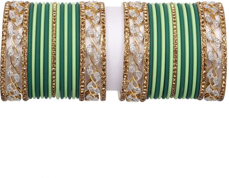 Alloy Zircon Gold-plated Bangle Set