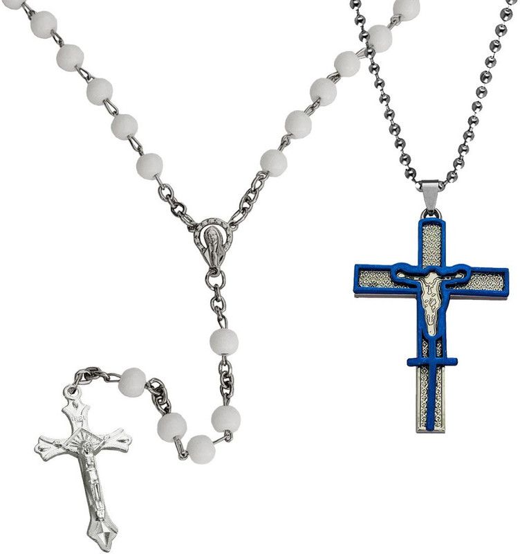 Rhodium Plated Metal, Stainless Steel Chain