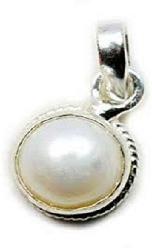 Pearl stone Pendant Natural Pearl / Moti 6.00 ratti Moti / Pearl stone Astrological & Certified for unisex Silver Pearl Stone Pendant