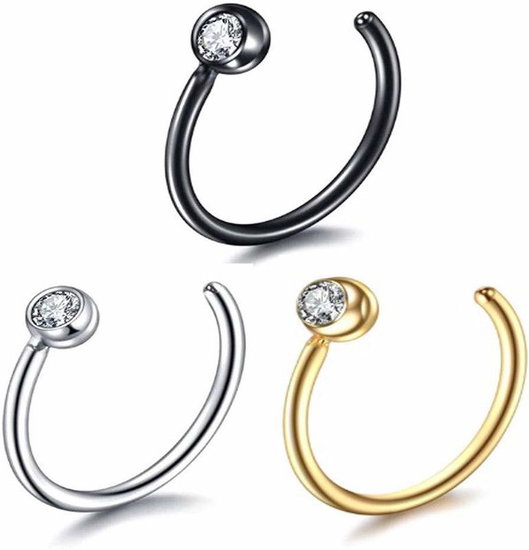 Sorellaz Metal Nose Stud  (Pack of 3)