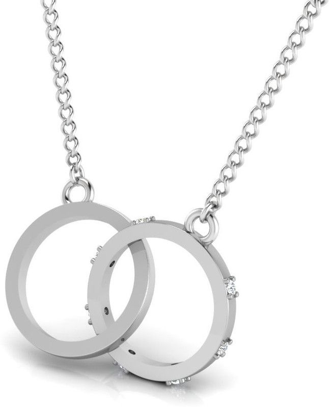 Vicious Cirle Silver Pendant Platinum Swarovski Zirconia Sterling Silver Pendant