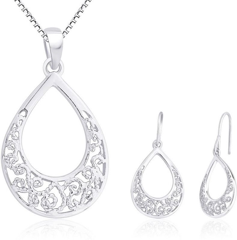 Silver Rhodium Silver Jewel Set  (Pack of 1)