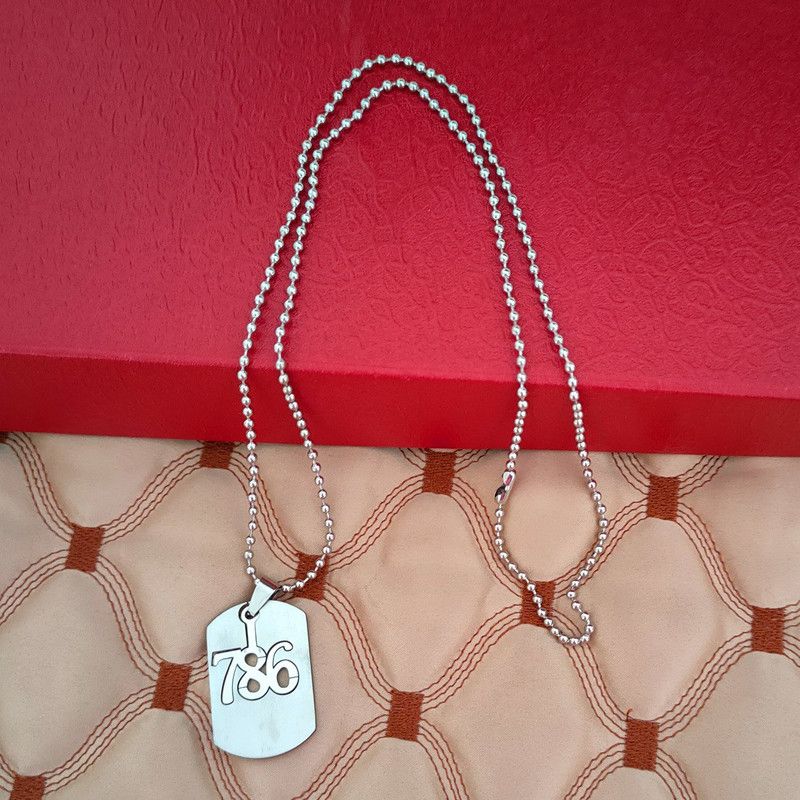 Arabic Islamic Muslim God Allah Locket with Chain SpnRel38 Sterling Silver Stainless Steel