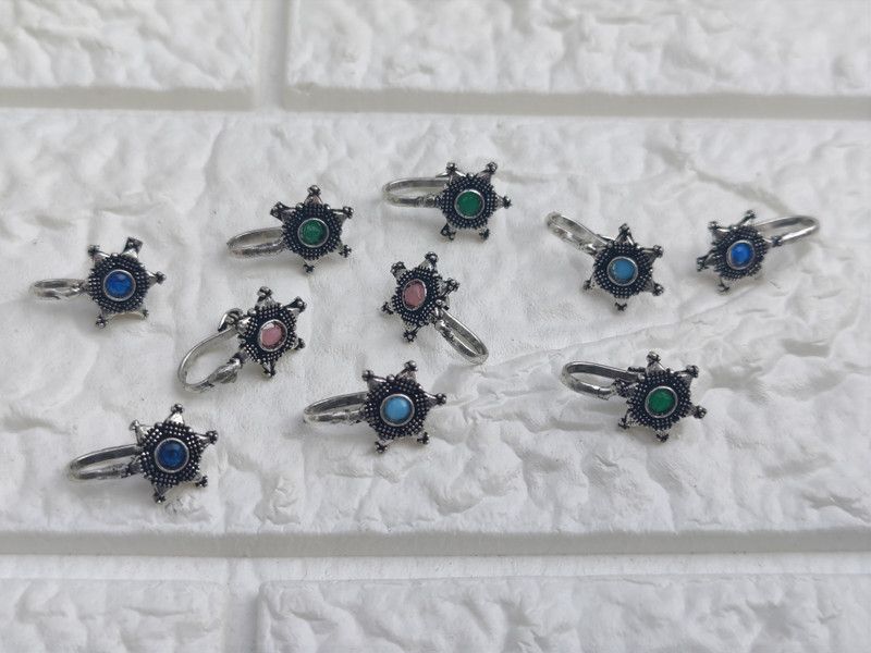 KARA TIQUE Brass Nose Stud  (Pack of 10)
