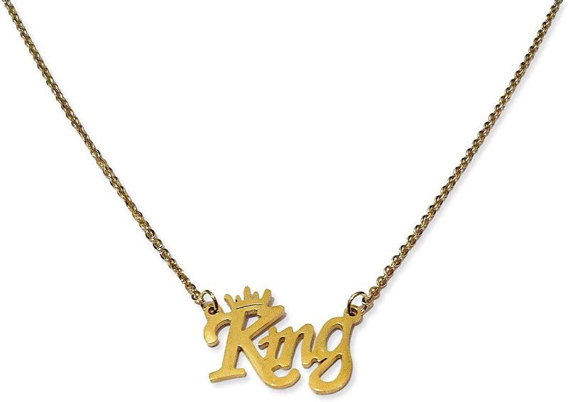 King name Pendant Necklace chain for Boys or men 20 inches l Metal Locket