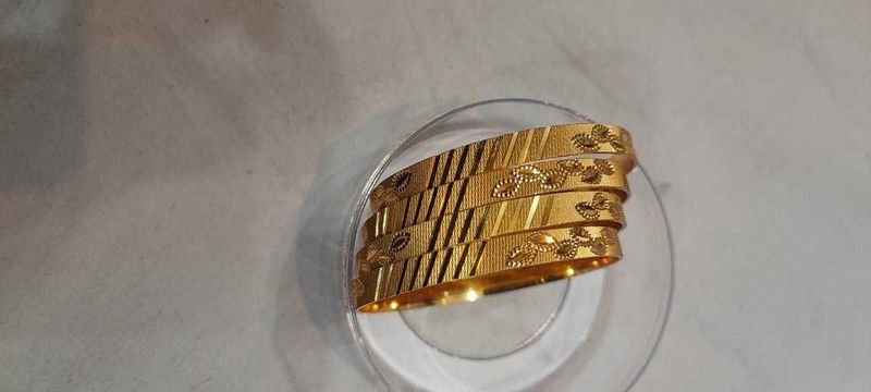 Sterling Silver Gold-plated Bangle Set  (Pack of 4)