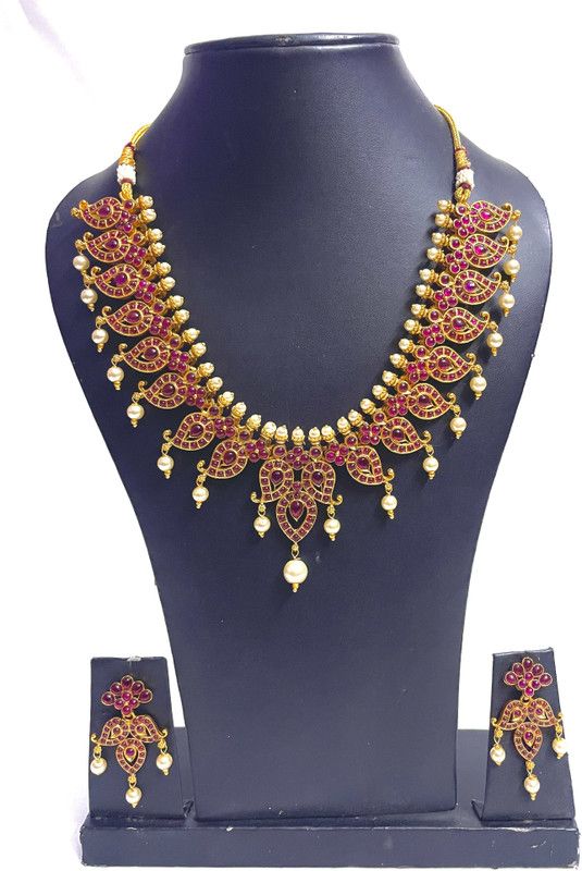 Copper, Zinc, Alloy Gold-plated Multicolor Jewel Set  (Pack of 1)