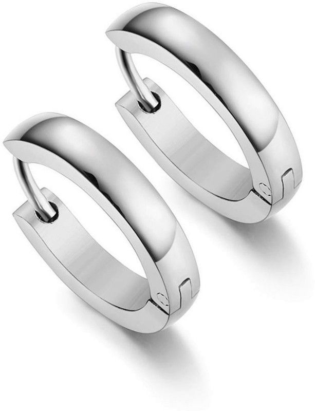 Mens Jewellery Valentine Multi Silver Bali Stud Hoop earrings for men/ Ear rings Combo For Men / Gents / Boys / unisex Non-Piercing Ear mens jewellery Salman khan style Earrings High Polish Cubic Zirconia Metal Hoop Earring