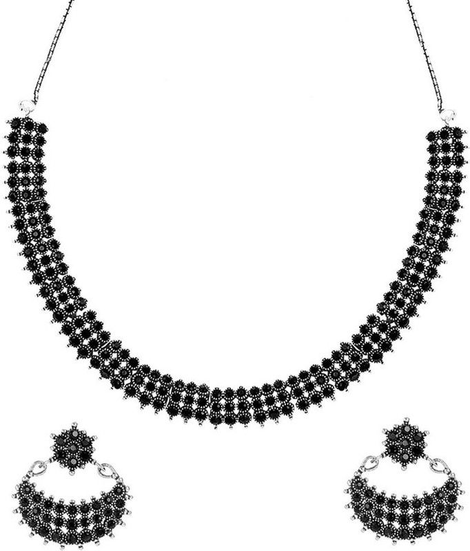 Brass Jewel Set  (Black, Silver)