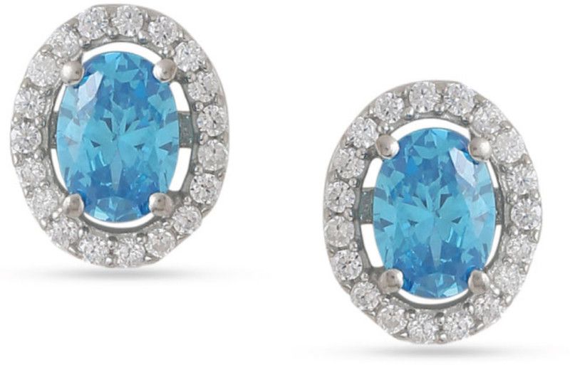 925 Sterling Silver Marine charm diamond stud earrings Swarovski Zirconia Sterling Silver Stud Earring