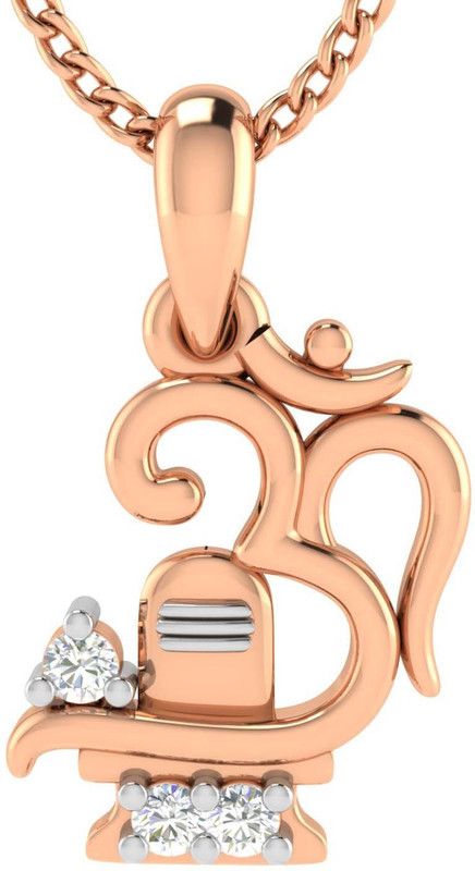 avsar OM Shape God Pendant 18kt Diamond Rose Gold Pendant