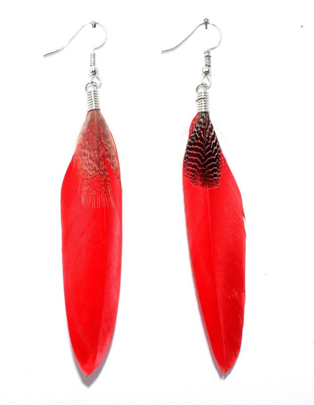Colorful Feather Metal Tassel Earring