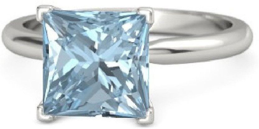 Stone Aquamarine Silver Plated Ring