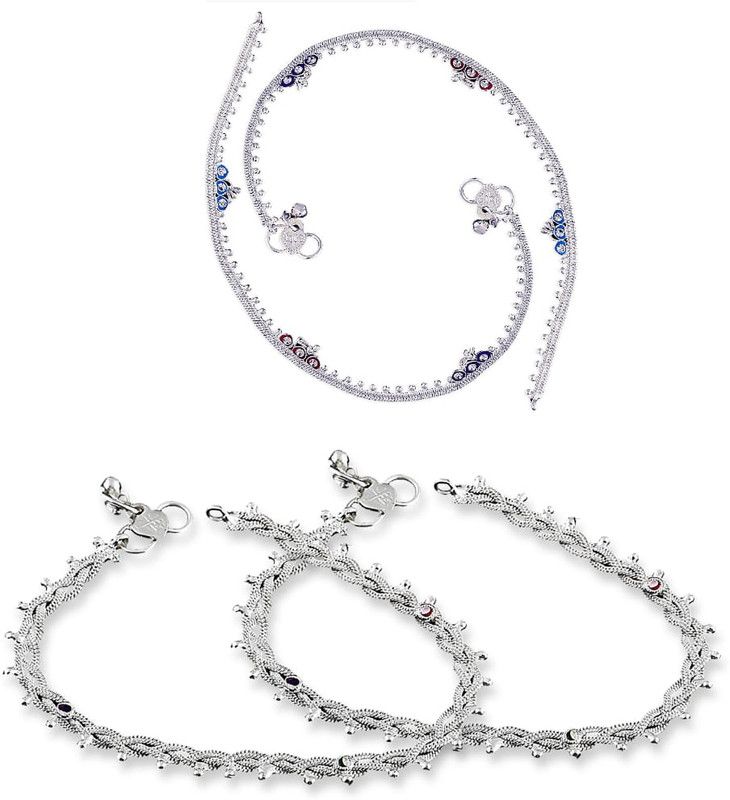 Ruhi Collection RC1007-1012 Payal Combo Alloy Anklet  (Pack of 4)