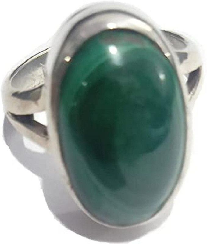 Malachite Gemstone Silver Ring Adjustable For unisex (Lab Certified) Stone Ring
