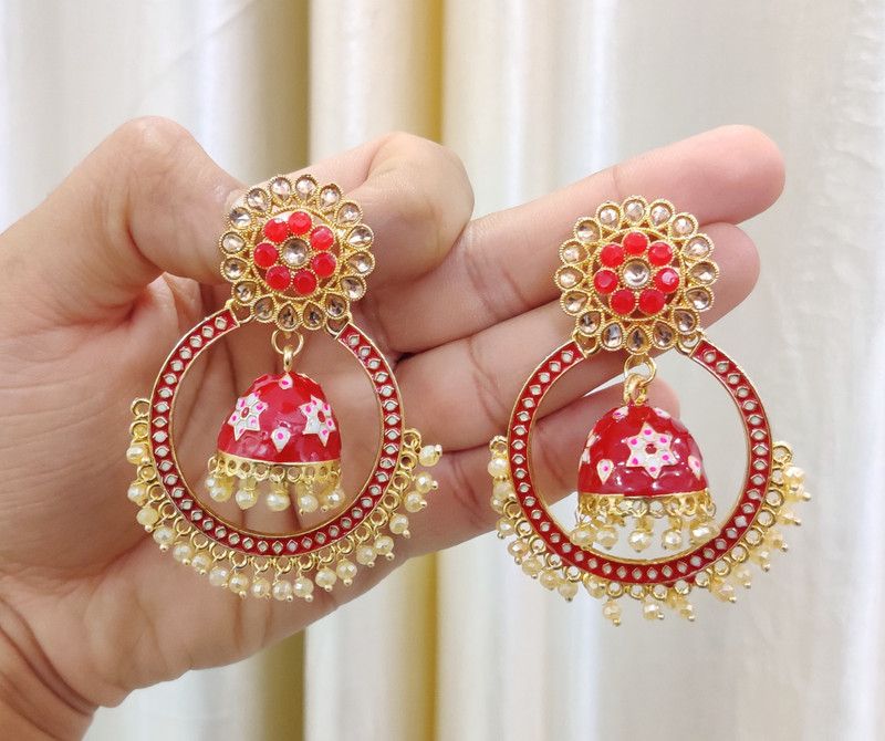 Beautiful Design Meena Baali Bridal Earrings Alloy Jhumki Earring