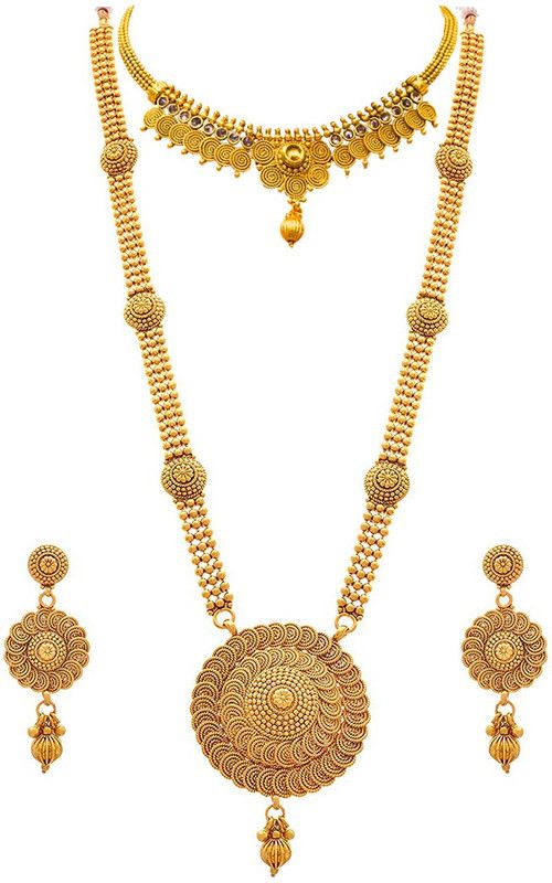 Copper, Alloy Gold-plated Gold Jewel Set  (Pack of 1)
