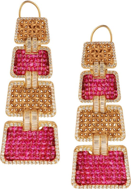 Traditional Micro Gold Polished Diamond Brass Drops & Danglers