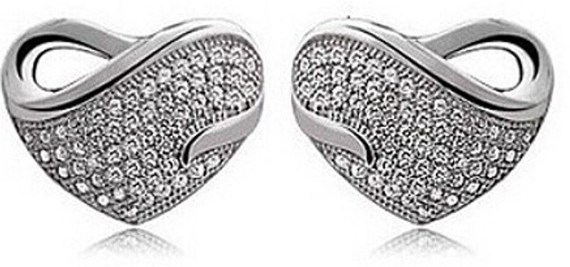 Sweetheart Cubic Zirconia Alloy Stud Earring