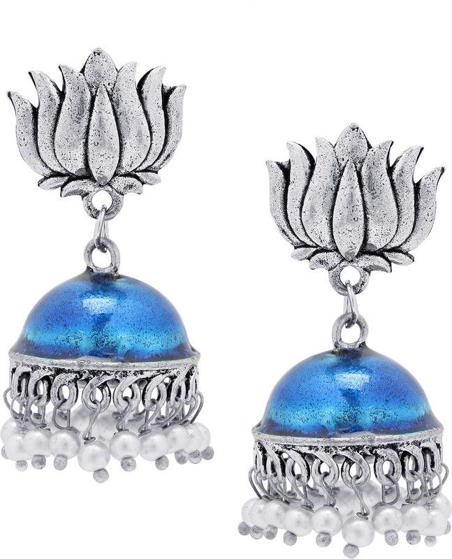 Silver Jhumki Earrings Zinc Jhumki Earring