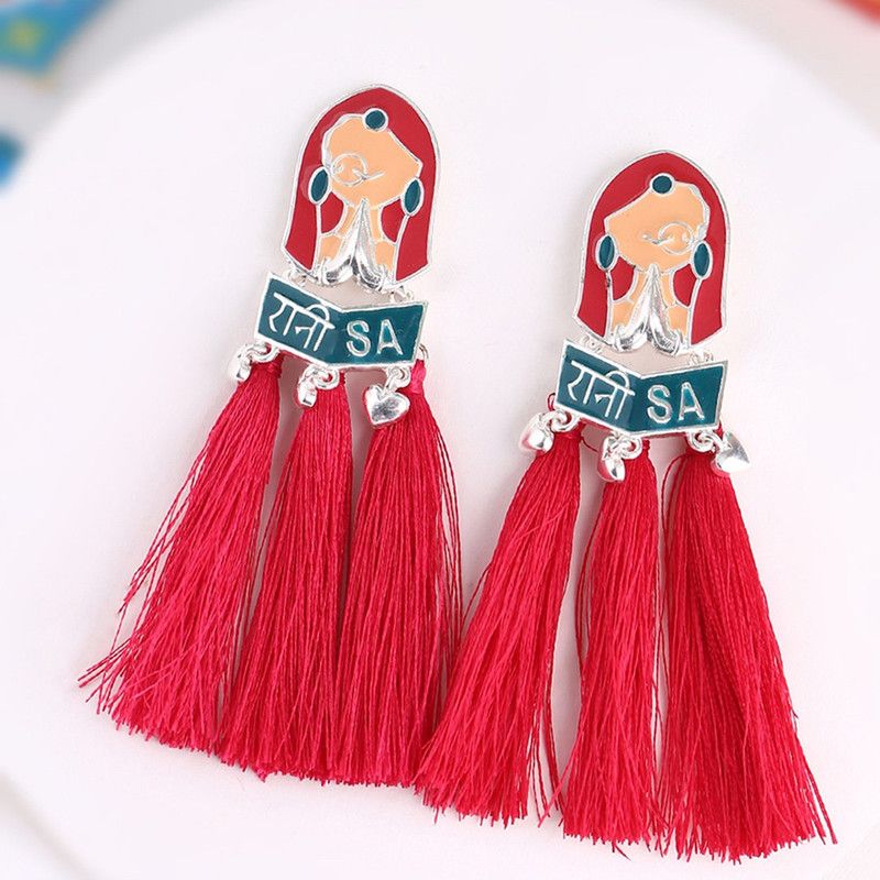 Truck Art 'Ranisa' Tassels Adorned Earrings Brass Drops & Danglers
