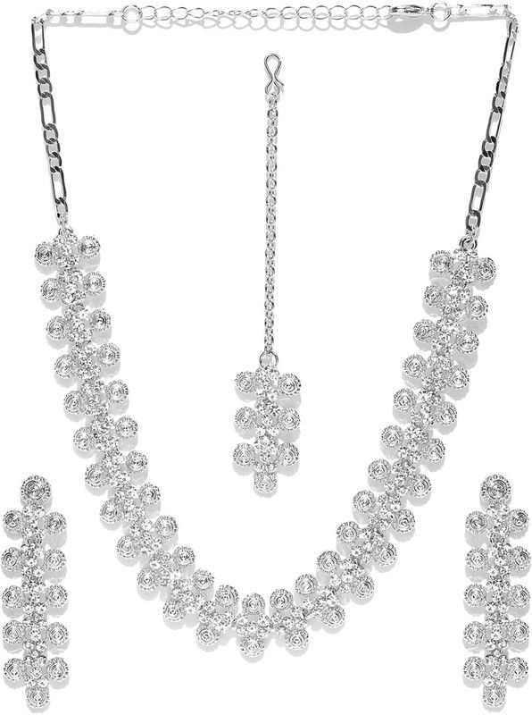 Zinc Silver Silver Jewel Set  (Pack of 1)