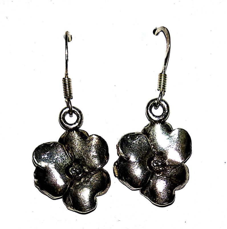 flower shape Silver Drops & Danglers