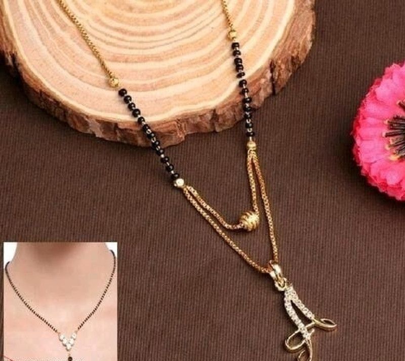 JWEENOZ Stylish A Letter Mangalsutra & Tanmaniya For Women's(PACK OF 2) Alloy Tanmaniya