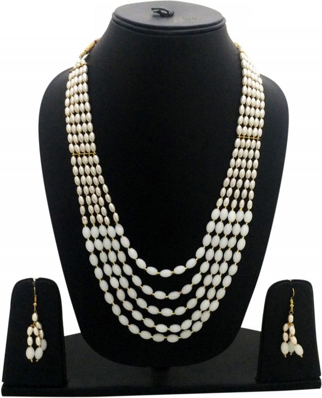 Mother of Pearl, Dori, Alloy Gold-plated White Jewel Set  (Pack of 1)