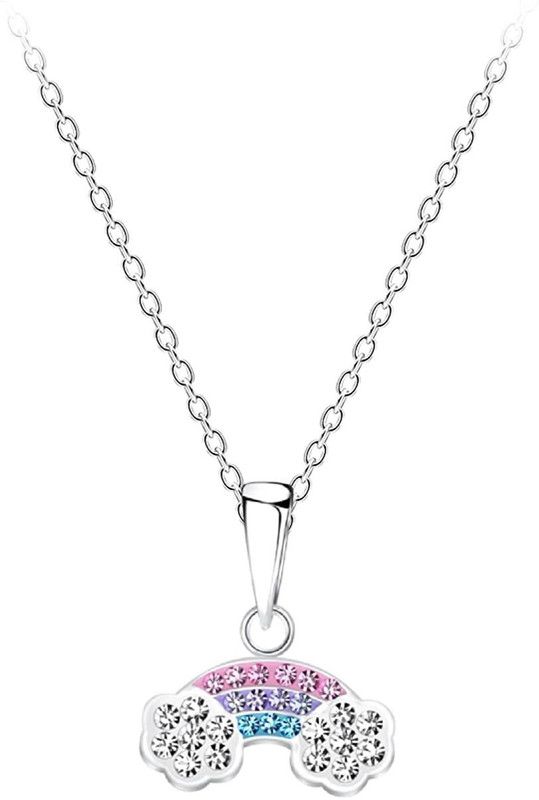 Aww So Cute 92.5-925 Sterling Silver Crystal Beautiful Rainbow Pendant (NK1017) Silver Crystal Sterling Silver Pendant