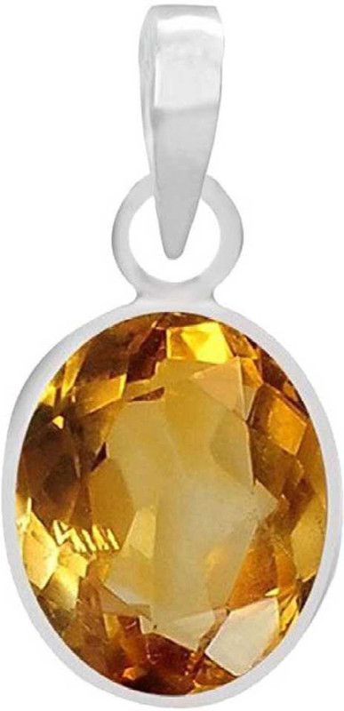 Natural Certified Sunehla (Citrine) 5.25 Ratti or 4.8 Carat for Male & Female 92.5 Sterling Silver Pendent Citrine Sterling Silver Pendant